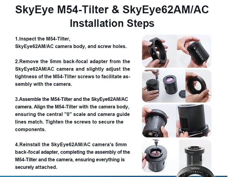 SkyEye62AM and SkyEye62AC M54-Tilter installation steps