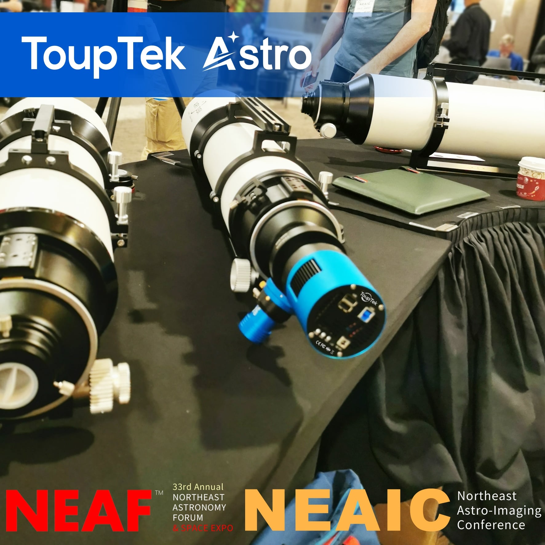ToupTek Astro imaging setup displayed on the NEAF booth table