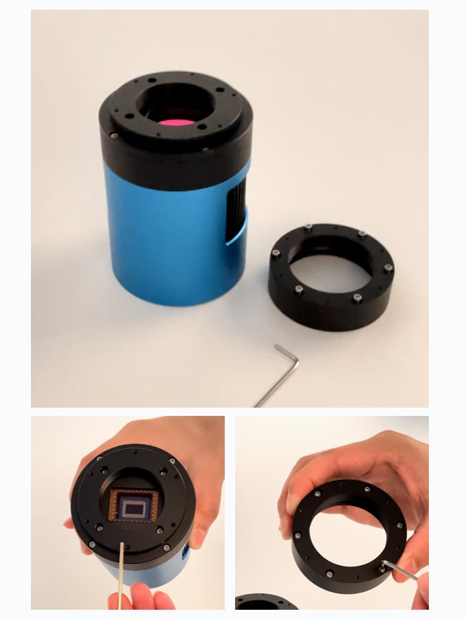 Extender aligned with ATR camera screw holes