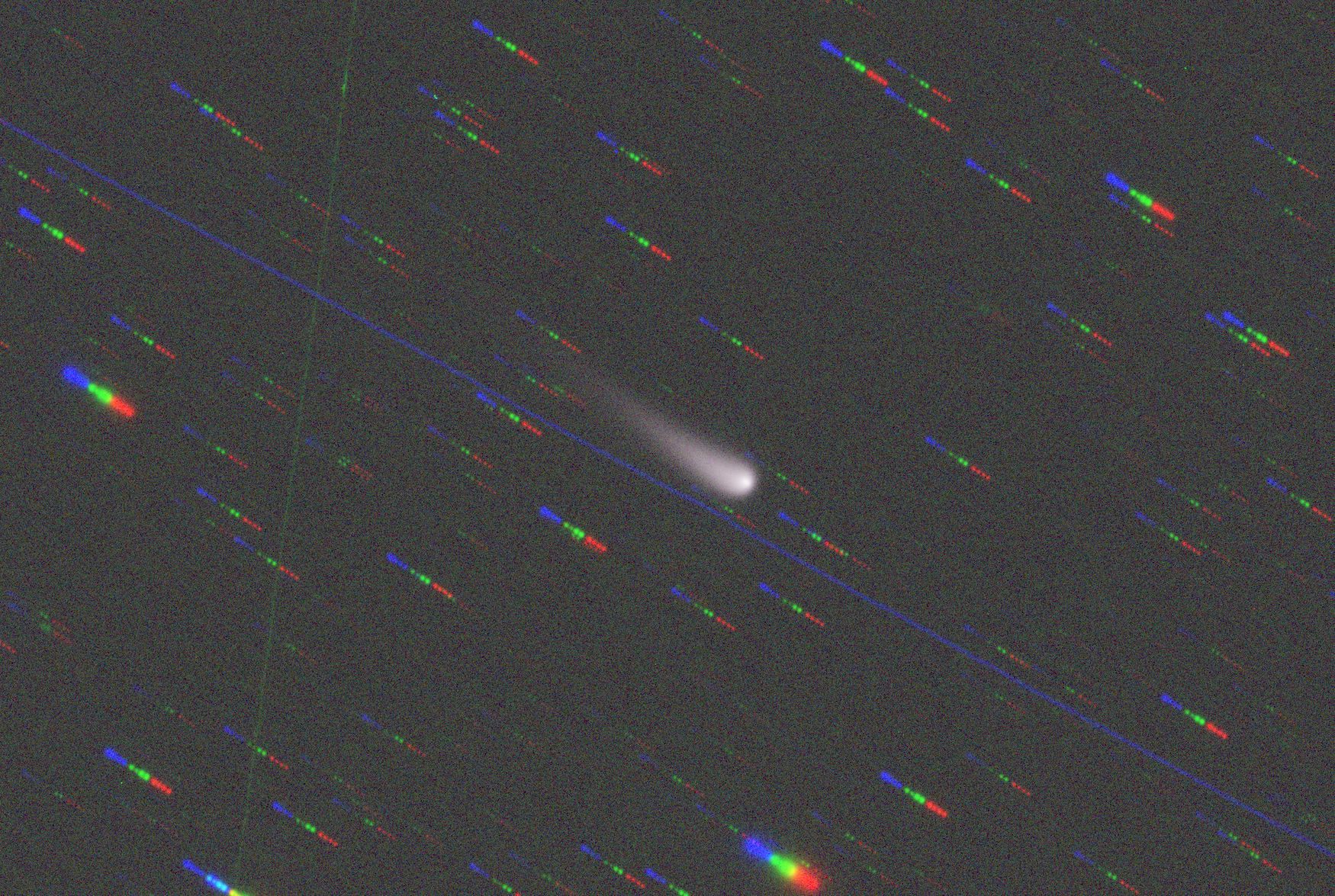 Purple Mountain - Atlas comet image captured with ToupTek Astro LRGB filters