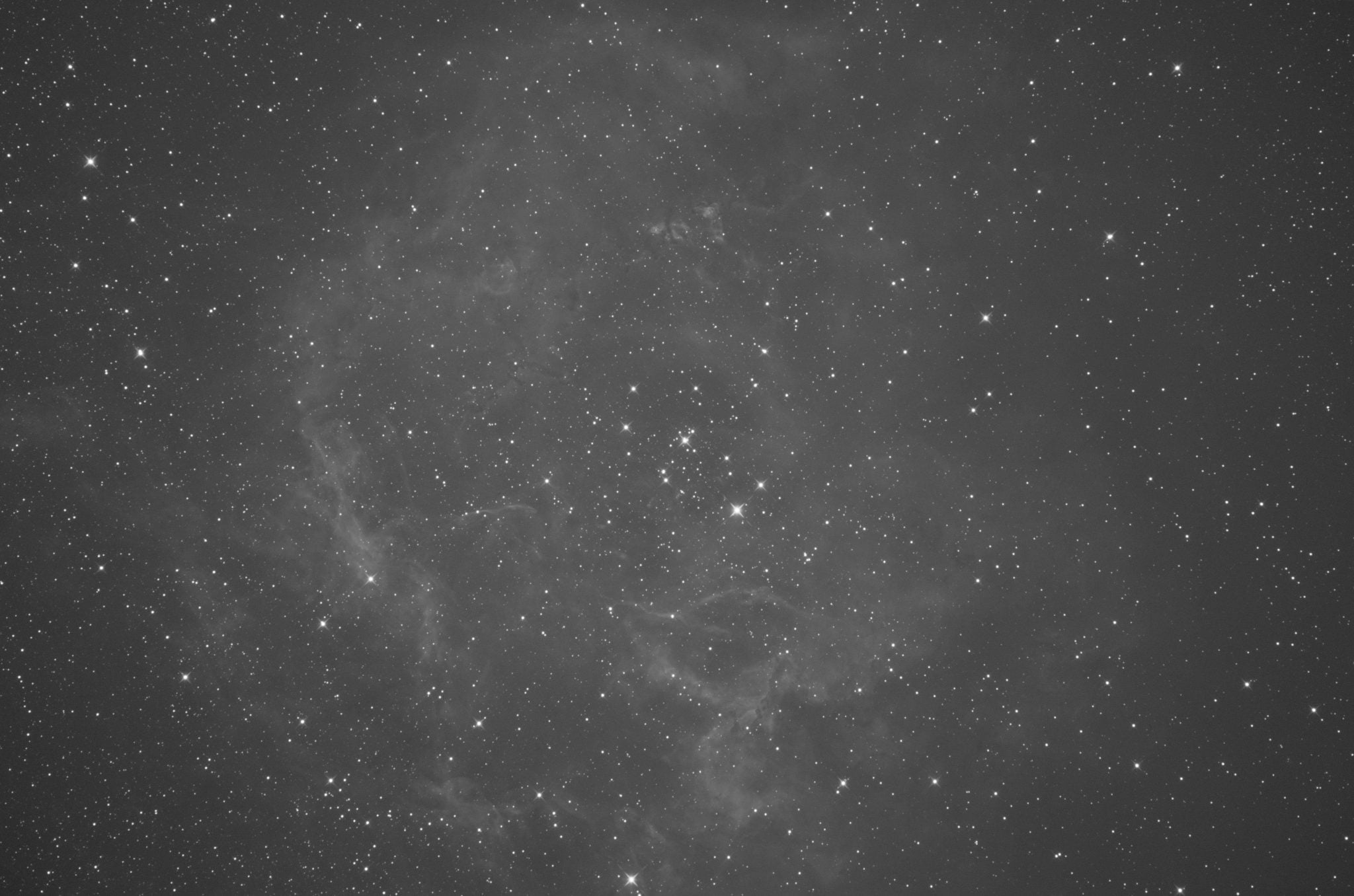 Rosette Nebula 2-inch S channel image Rosette Nebula 2-inch S channel image