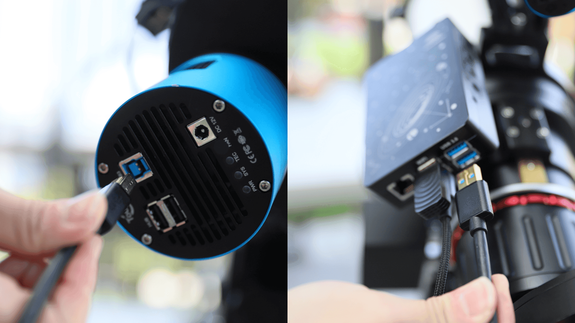 Main camera and StellaVita data cable connection