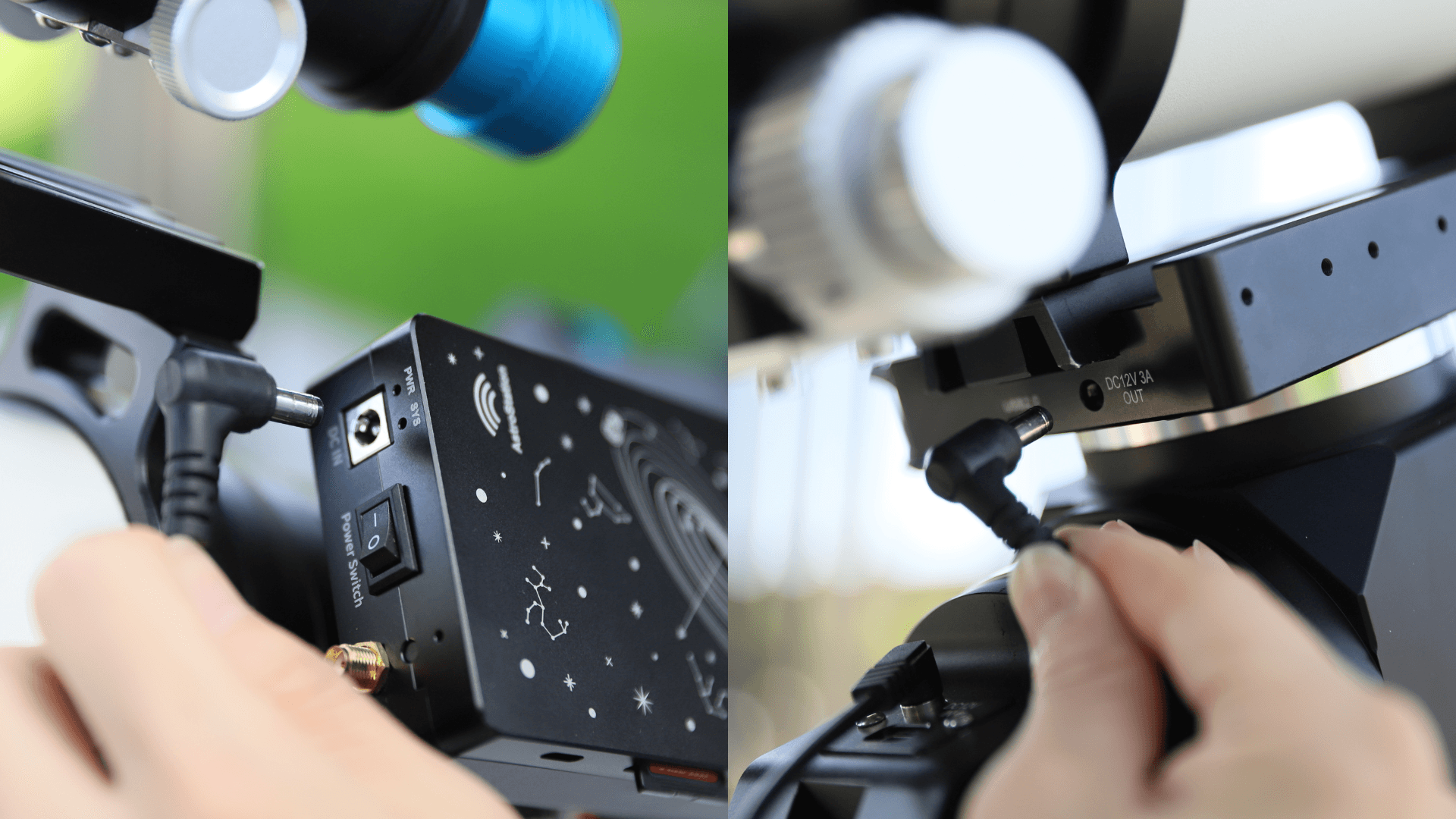 Equatorial mount and StellaVita power cable connection