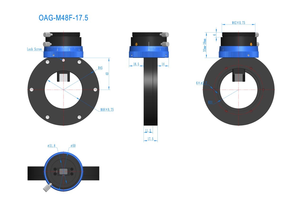 OAG M48 Mount Abmessungen