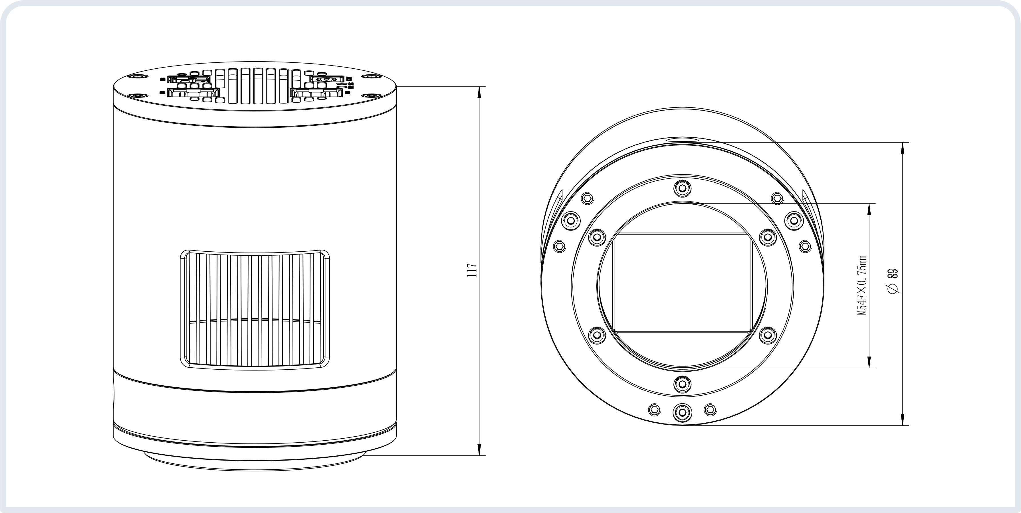 Camera dimensions and interfaces
