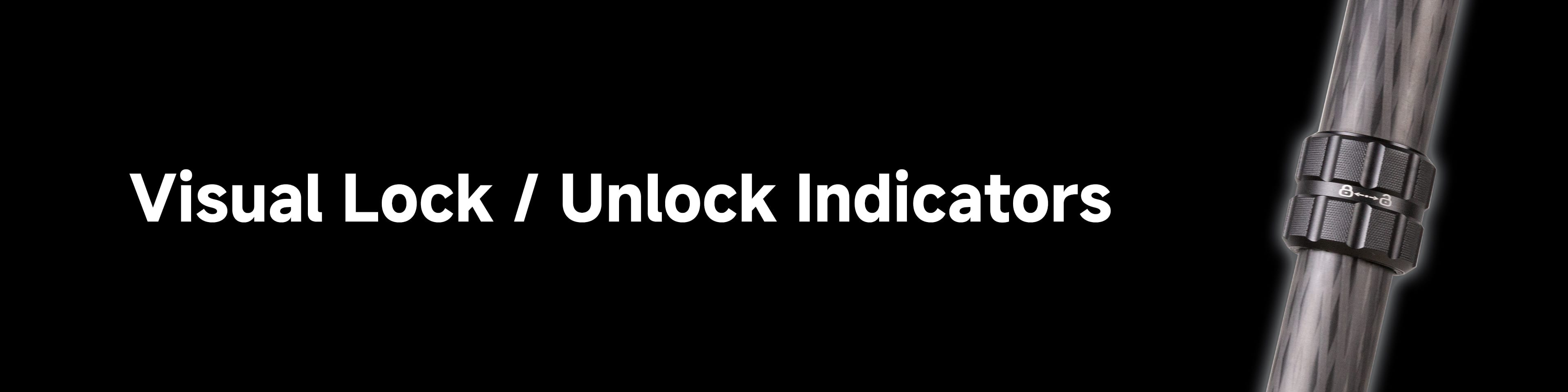 Tripod lock unlock indicators